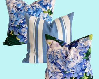 Blue/Green Hydrangeas Cushion Cover Home Sofa Pillow Case Décor