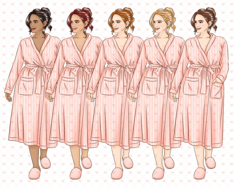 Självvård Clipart Set, Varva ner, Avslappning Hem Spa, Wellness Rutin Planner Sticker Clipart, Pyjamas Mode Flick Illustrationer, Hudvård Clipart bild 6