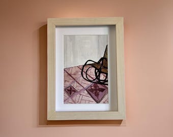 Original Framed Rose Pink Watercolour Painting, Picasso Thonet Rocking, Watercolour Art, Chair Art, Art Studio, Art Studio, Artist Studio
