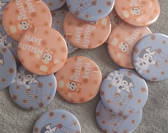 Bluey Disability Awareness Buttons