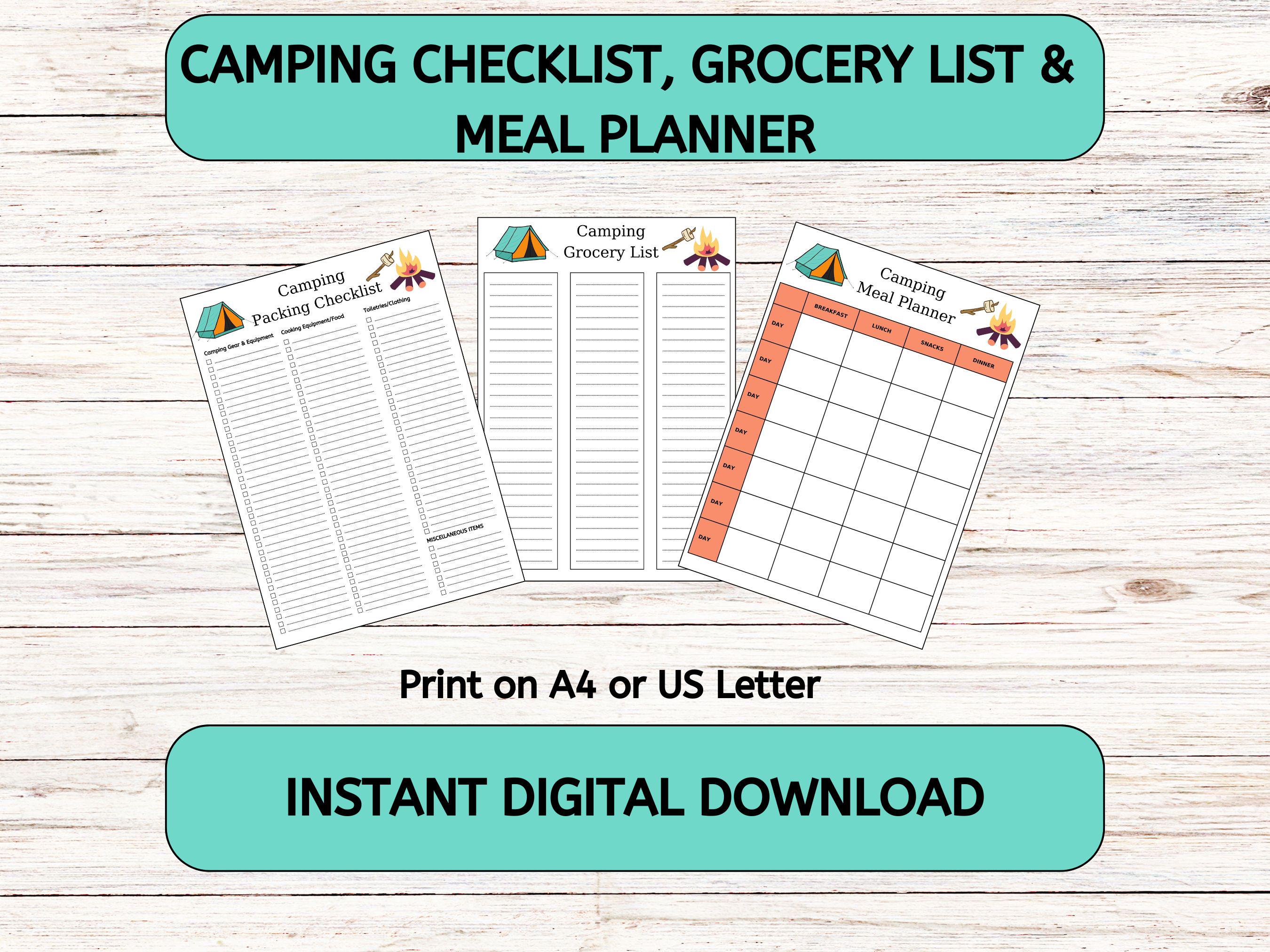 Camping Checklist | Camping Checklist Printable PDF | Camp Packing List ...