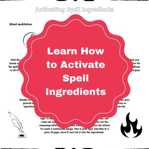 Activating Spell Ingredients Book Of Shadows BOS Grimoire Page How to Activate Spell Ingredients How to Cast a Spell Baby Witch Friendly