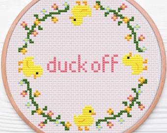 Patrón de punto de cruz de patito bebé, pato fácil para principiantes (descarga digital)