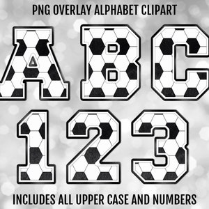 Soccer Varsity PNG Alfabeto Letras y Números Paquete, PNG Sublimation Font Clipart, Descarga Digital, Deportes