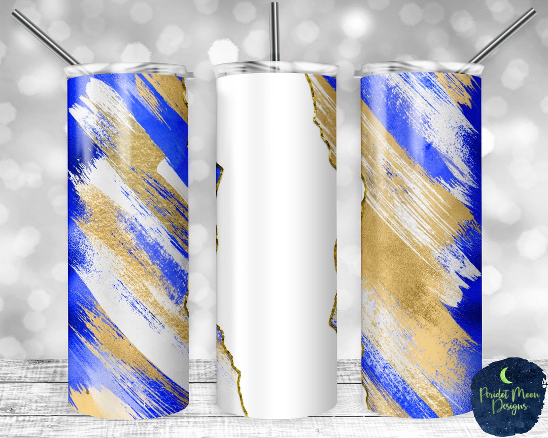 Blue, Gold, and White Matte Milky Way, Tear Blank, PNG Sublimation