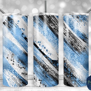 Lichtblauwe, witte en zwarte glitter Melkweg, PNG-sublimatieontwerp, 20 oz magere beker, instant digitale download, mockup inbegrepen