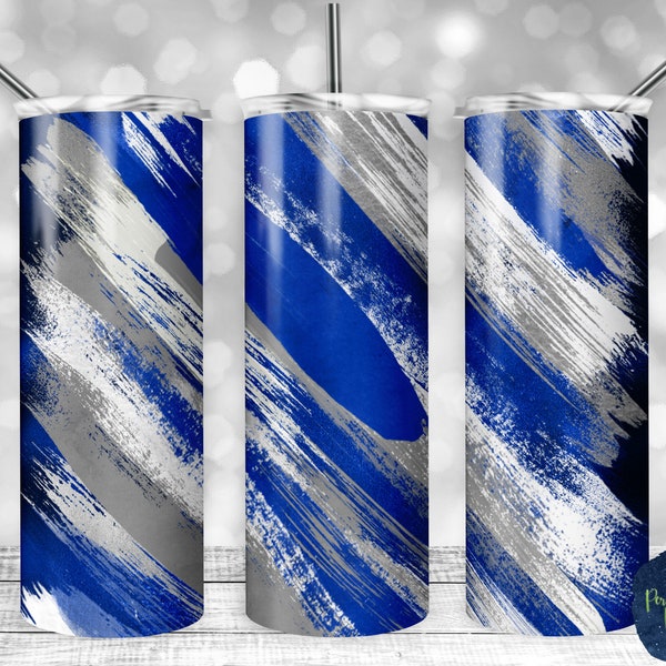 Blue, Gray, and White Matte Milky Way, PNG Sublimation Design, 20 oz Skinny Tumbler, Instant Digital Download, Mockup Included