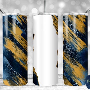 Yellow and Dark Teal Glitter Milky Way, Tear Blank, PNG Sublimation Design, Instant Digital Download, Mockup Included
