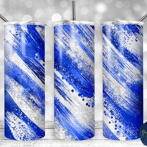 Blue and White Glitter Milky Way, PNG Sublimation Design, 20 oz Skinny Tumbler, Instant Digital Download, Mockup Included