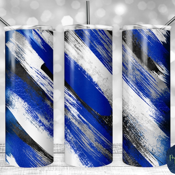 Blue White Black and Gray Matte Milky Way, PNG Sublimation Design, 20 oz Skinny Tumbler, Instant Digital Download, Mockup Included