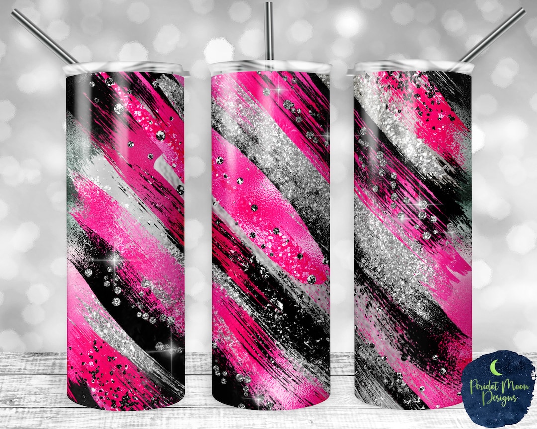 Hot Pink Black and Silver Glitter Milky Way PNG Sublimation Etsy