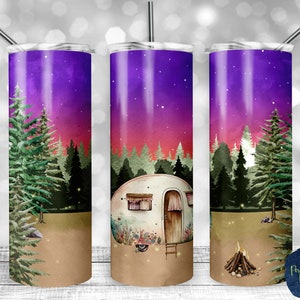 Sunset Boho Camper, PNG Sublimation Design, Camping, Glamping, Téléchargement numérique instantané, Maquette incluse