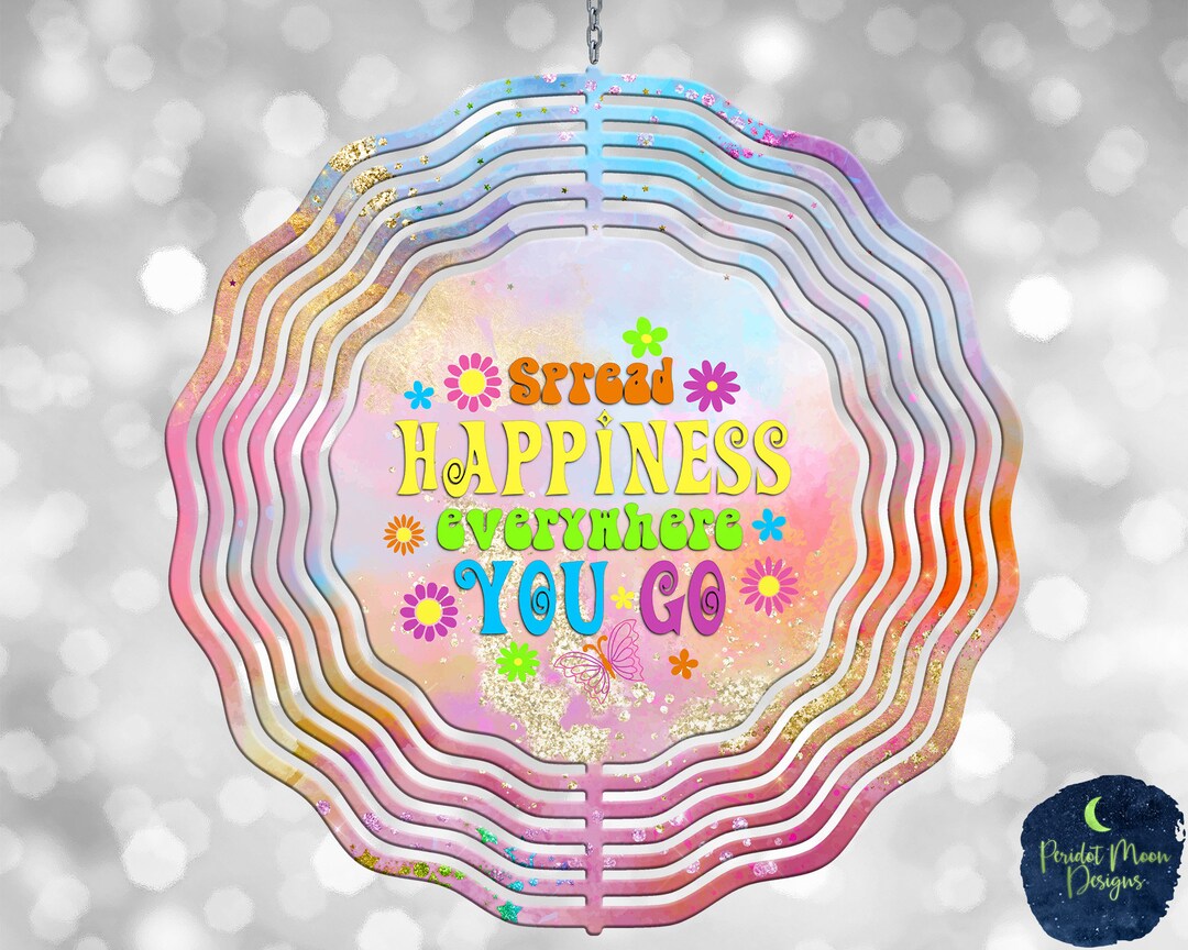 Spread Happiness Everywhere You Go, Rainbow Watercolor, PNG Sublimation