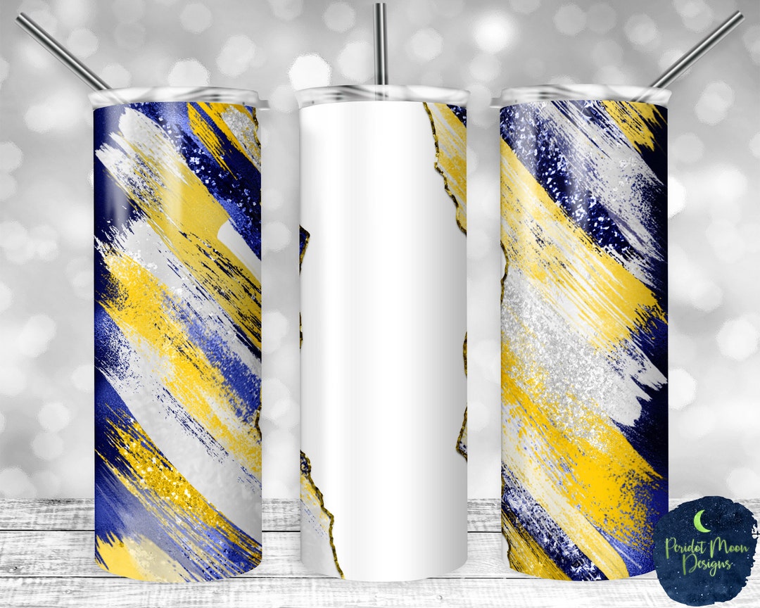 Blue, Yellow, White Glitter Milky Way, Tear Blank, PNG Sublimation