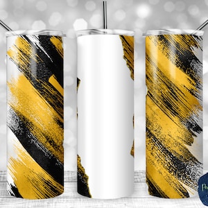 Black and Yellow Gold Milky Way, Tear Blank, PNG Sublimation Design, 20 oz Skinny Tumbler, Instant Digital Download