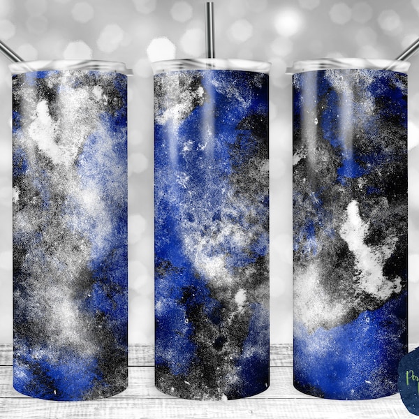 Royal Blue, Black, and White Abstract Paint, Grunge, Team Colors, PNG Sublimation Design, Instant Digital Download, Mockup Included