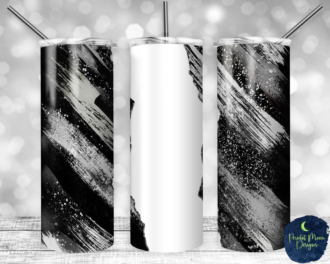 Black and Silver Glitter Milky Way, Tear Blank, PNG Sublimation Design