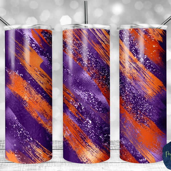 Purple and Orange Glitter Milky Way, PNG Sublimation Design, 20 oz Skinny Tumbler, Instant Digital Download, Mockup Included