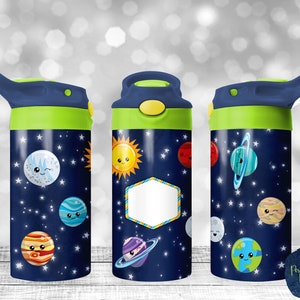 Solar System, PNG Sublimation Design, 12 oz Kids Sippy Cup, Instant Download, Mockup Included