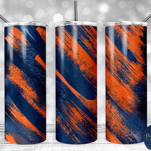 Navy Blue and Orange Matte Milky Way, PNG Sublimation Design, 20 oz Skinny Tumbler, Instant Digital Download, Mockup Included