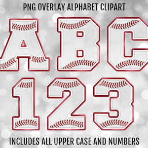 Baseball Varsity PNG Alphabet Letters and Numbers Bundle, PNG Sublimation Font Clipart, Digital Download, Sports