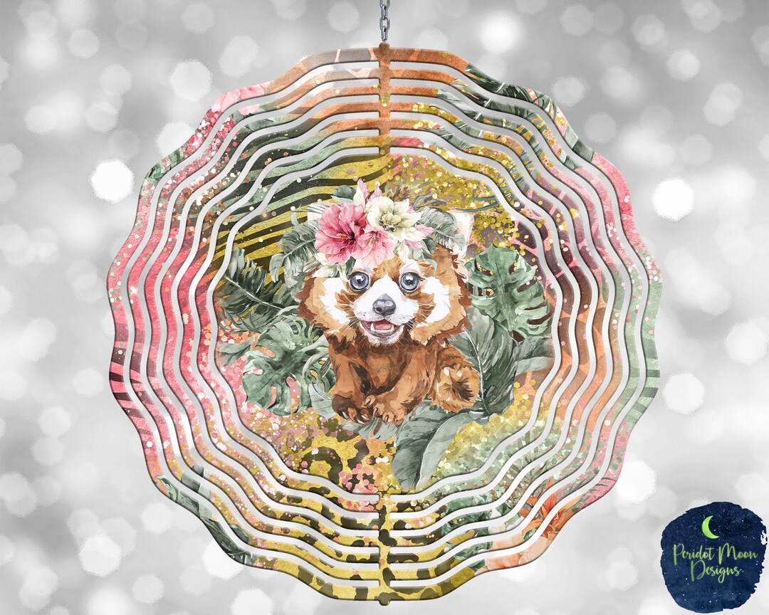 Red Panda, Glitter Animal Print, Wind Spinner, PNG Sublimation Design ...