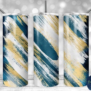 Teal, White, and Gold Matte Milky Way, PNG Sublimation Design, 20 oz Skinny Tumbler, Instant Digital Download, Mockup Included