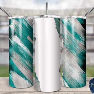 Teal, Gray, and White Matte Milky Way, Tear Blank, PNG Sublimation Design, 20 oz Skinny Tumbler, Instant Download, Mockup Included