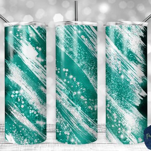 Teal Green and White Glitter Milky Way, PNG Sublimation Design, Instant Digital Download, Mockup Included