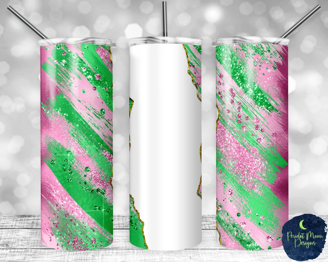 Pink and Green Glitter Milky Way, Tear Blank, PNG Sublimation Design