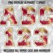 Maroon, Gold, and White Watercolor Varsity PNG Alphabet Letters and ...