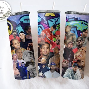 Conception numérique de gobelet Chris Brown | Papier pour verre fin, 20 oz PNG | Fan art R&B | Lime à sublimation pour gobelets DIY | Téléchargement instantané