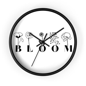 Colorful BLOOM and Rose Wall Clock - Unique Christmas, Birthday, Thanksgiving Present, Home Decor, Artistic Wall Decor, Colorful Clock,