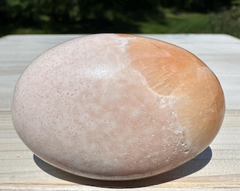 Gorgeous Polished Scolecite with Stilbite Palm Stone - #5