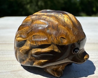 Cute Tiger Eye Hedgehog Carving - #3