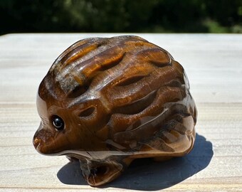 Cute Tiger Eye Hedgehog Carving - #4