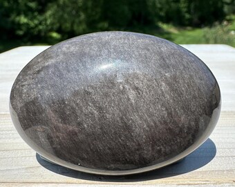 Silver Sheen Obsidian Palm Stone from Mexico - #5