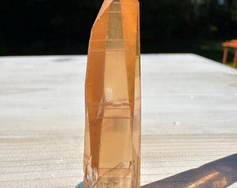 Stunning Rare Tangerine Lemurian Point - #2