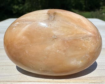 Gorgeous Polished Scolecite with Stilbite Palm Stone - #6