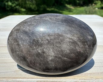 Silver Sheen Obsidian Palm Stone from Mexico - #6