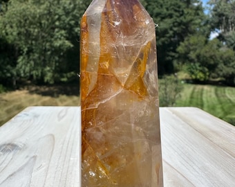 Gorgeous Golden Healer Quartz Crystal Tower - #1