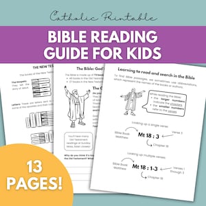 Kids Bible Reading Guide, Catholic Coloring Pages (PDF)