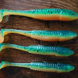 4 four inch paddle tail fishing lures