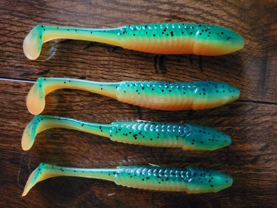 4 Four Inch Paddle Tail Fishing Lures 