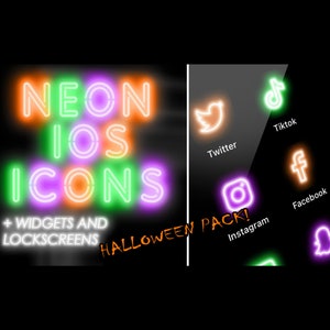 HALLOWEEN neon iOS app icons, widgets and lock screens