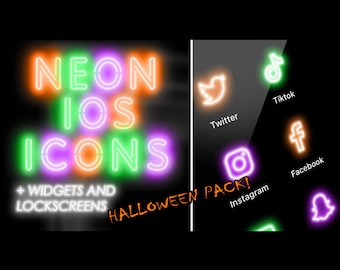 HALLOWEEN neon iOS app icons, widgets and lock screens