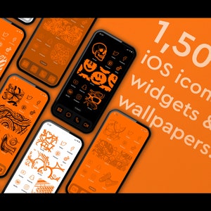ORANGE block coloured iOS app icons, widgets and wallpapers  6 VARIATIONS