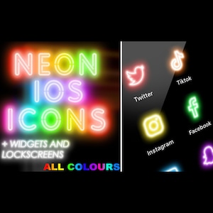 ALLE FARBEN neon iOS App Icons, Widgets und Sperrbildschirme