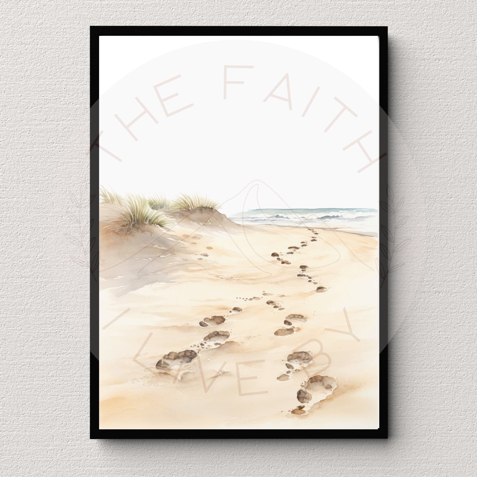 Footprints in the Sand Poem Printable Wall Art, Modern Christian ...