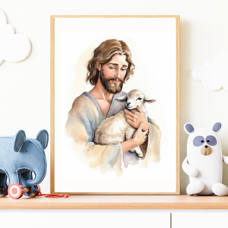 Jesus the Good Shepherd Printable Digital Wall Art Christian - Etsy
